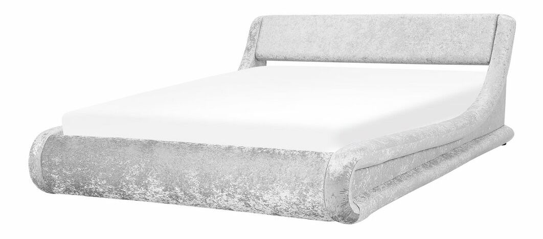 Manželská postel 160 cm AVENUE (s roštem a úl. prostorem) (stříbrná sametová)