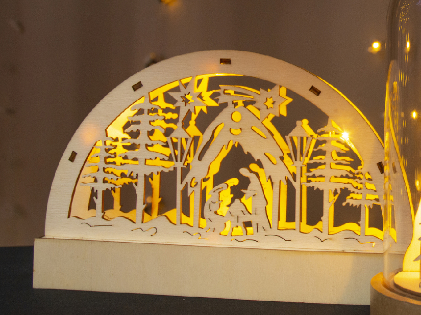 Vánoční osvětlení dřevěný betlém Retlux RXL 304