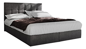 Manželská postel Boxspring 140 cm Porto Comfort (šedá) (s matrací a úložným prostorem)