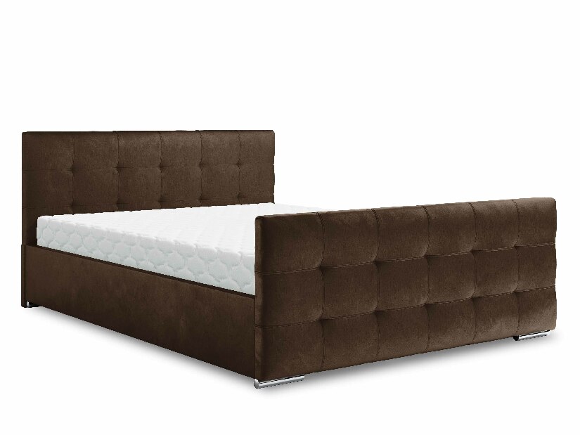 Manželská postel 140 cm Billie (hnědá) (s roštem a úložným prostorem)