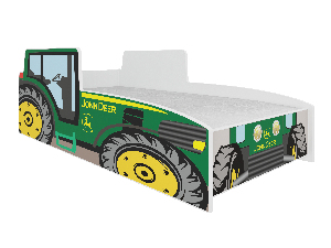 Dětská postel 160x80 cm Traktorista (s roštem a matrací) (zelená)