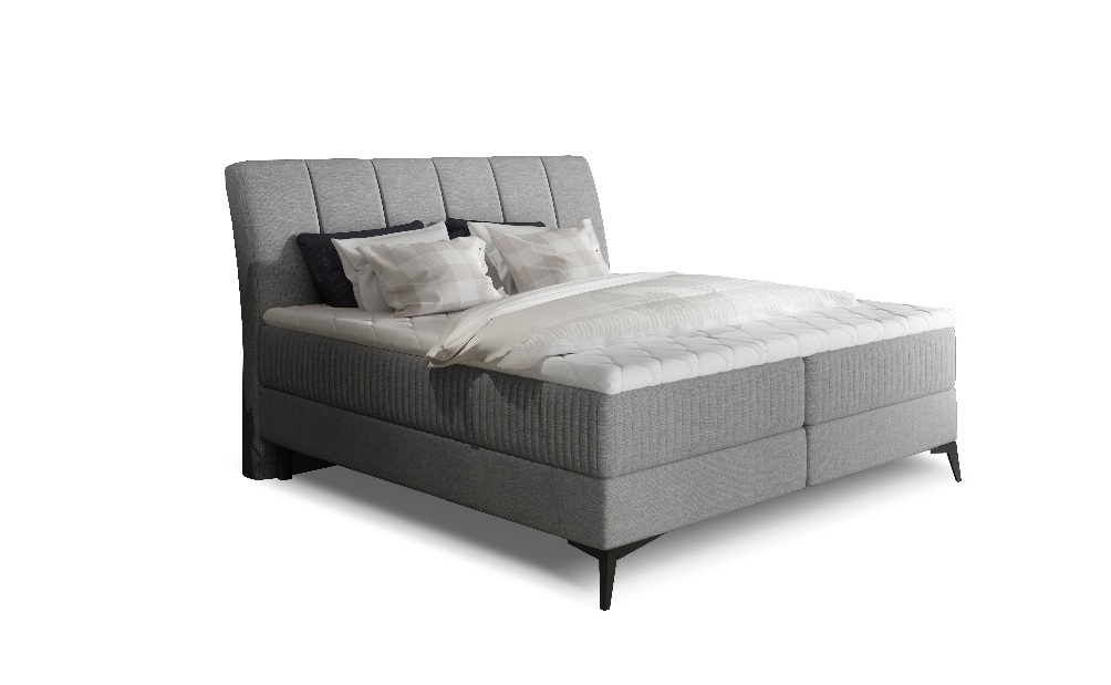 Kontinentální postel 140 cm Alberto (šedá) (s matracemi)