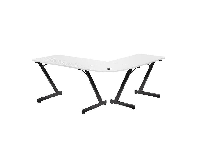 Rohový PC stolek Hyperion 7.0 (černá + bílá)