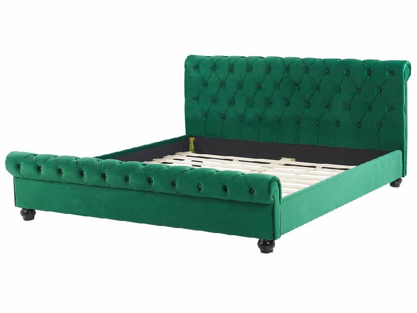 Manželská vodní postel 160 cm Alexandrine (zelená) (s roštem a matrací)
