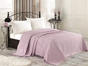 Přehoz na postel 220 x 240 cm Levanda (pudrová růžová)