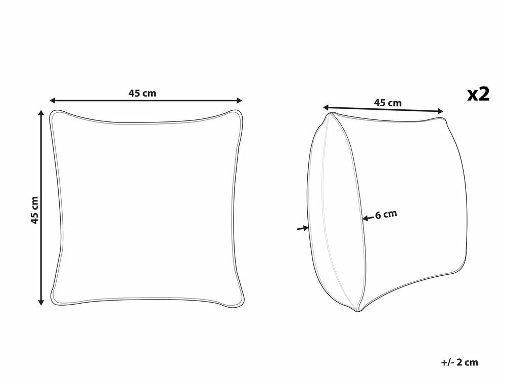 Sada 2 ozdobných polštářů 45 x 45 cm Fatsy (šedá)