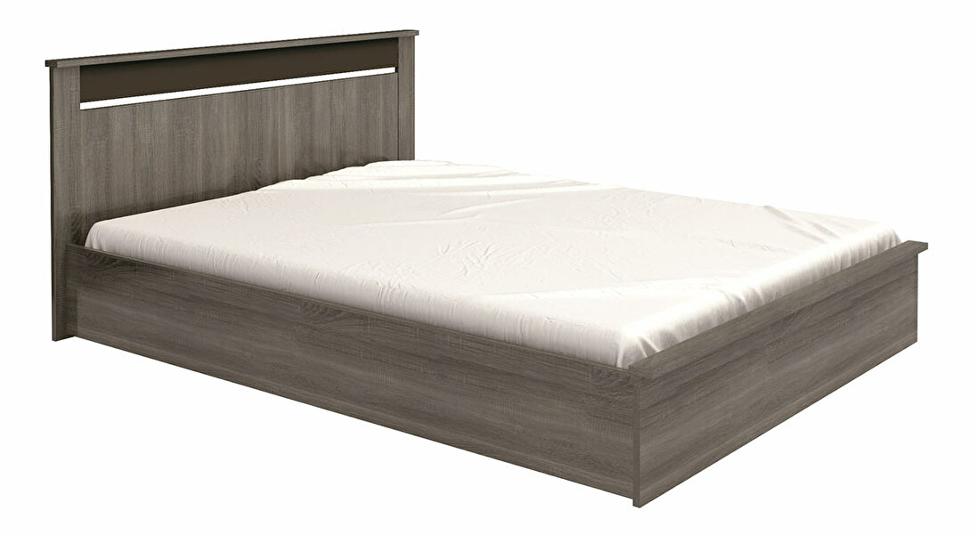 Manželská postel 160 cm Leoran (dub sonoma truflový + dub bahenní)