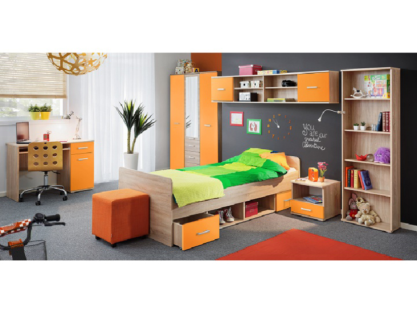Jednolůžková postel 90 cm Emio Typ 04 Oranžová