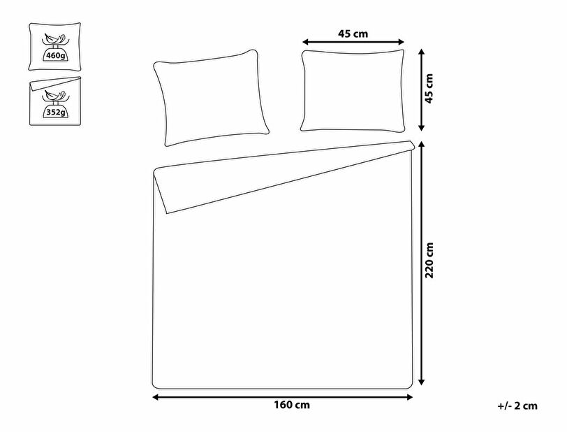 Sada přehozu na postel a polštářů 160 x 220 cm Samaří (šedá)
