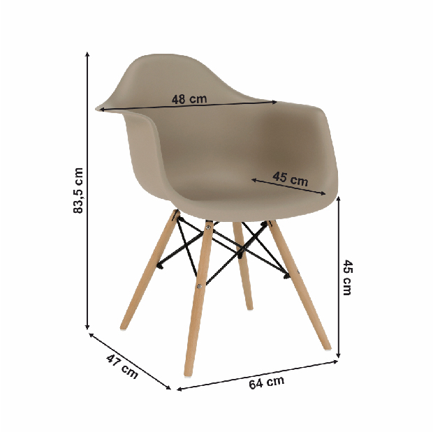 Jídelní židle Damiron PC-019 (capuccino)