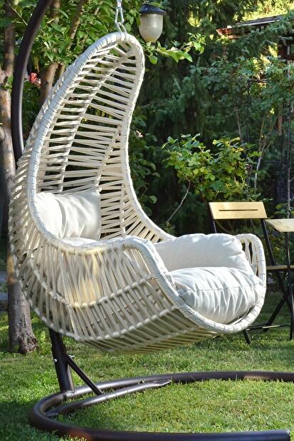 Zahradní houpací židle Kulkan (krémová)