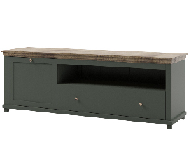 TV stolek/skříňka Elvina Typ 40 (tmavozelená + dub lefka)