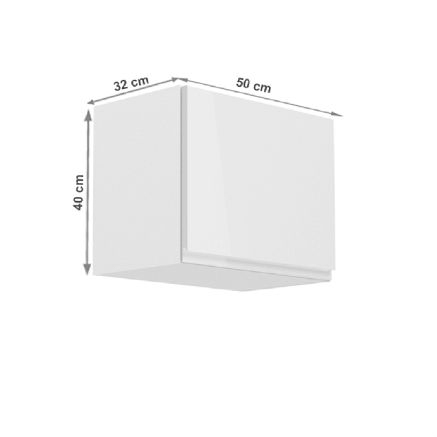 Horní kuchyňská skříňka G50K Aurellia (bílá + lesk bílý)