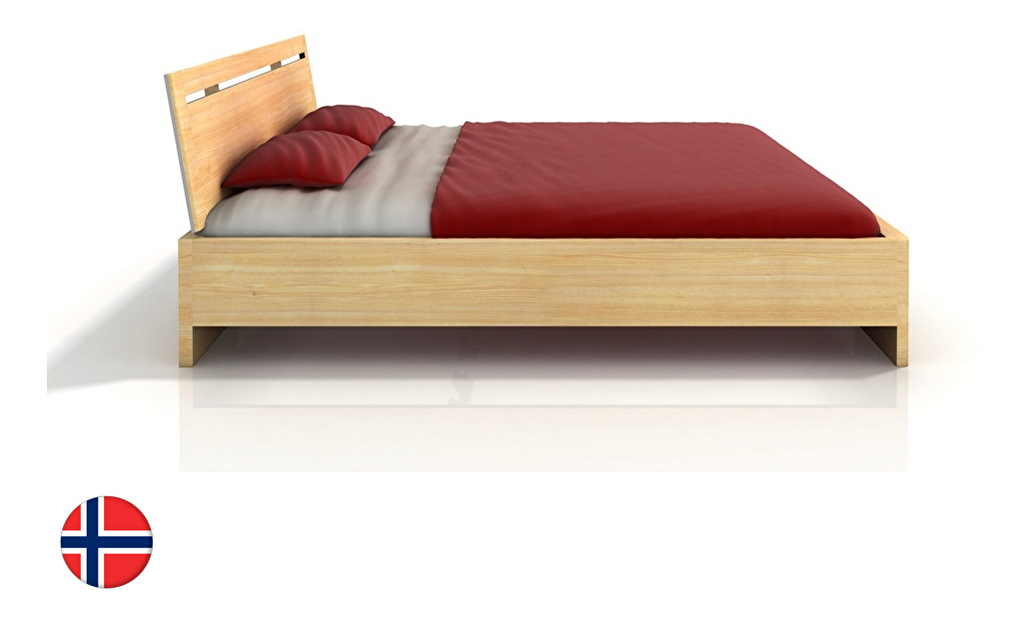Manželská postel 160 cm Naturlig Bokeskogen High BC (borovice)