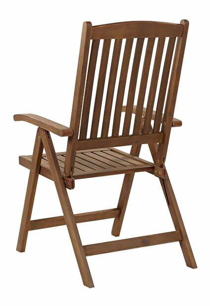 Set 2 ks zahradních židlí Amati (tmavé dřevo + šedobéžová)