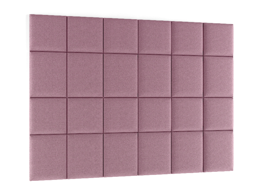 Set 24 čalouněných panelů Quadra 240x180 cm (růžová)