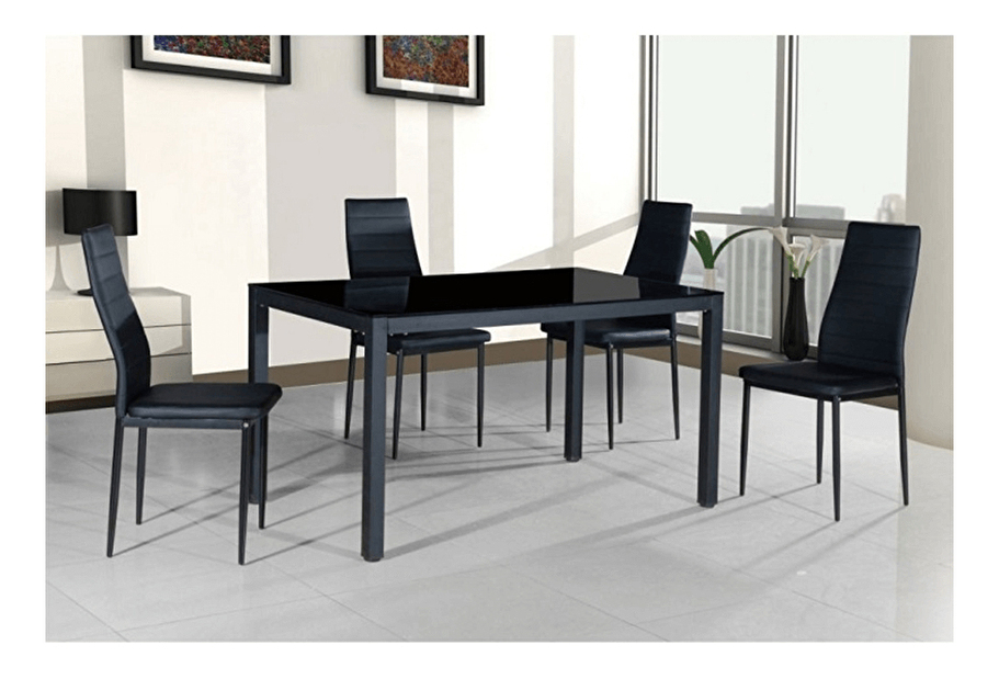 Set 2ks jídelních židlí Coleta nova (černá ekokůže)