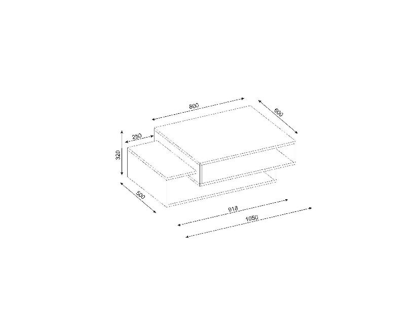Konferenční stolek Taul (bílá + bordó)