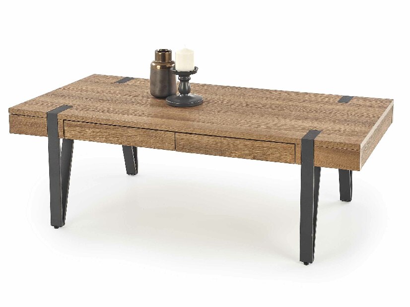 Konferenční stolek Tulnp (přirodně dřevo + černá)