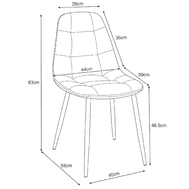 Jídelní židle Santino (černá)