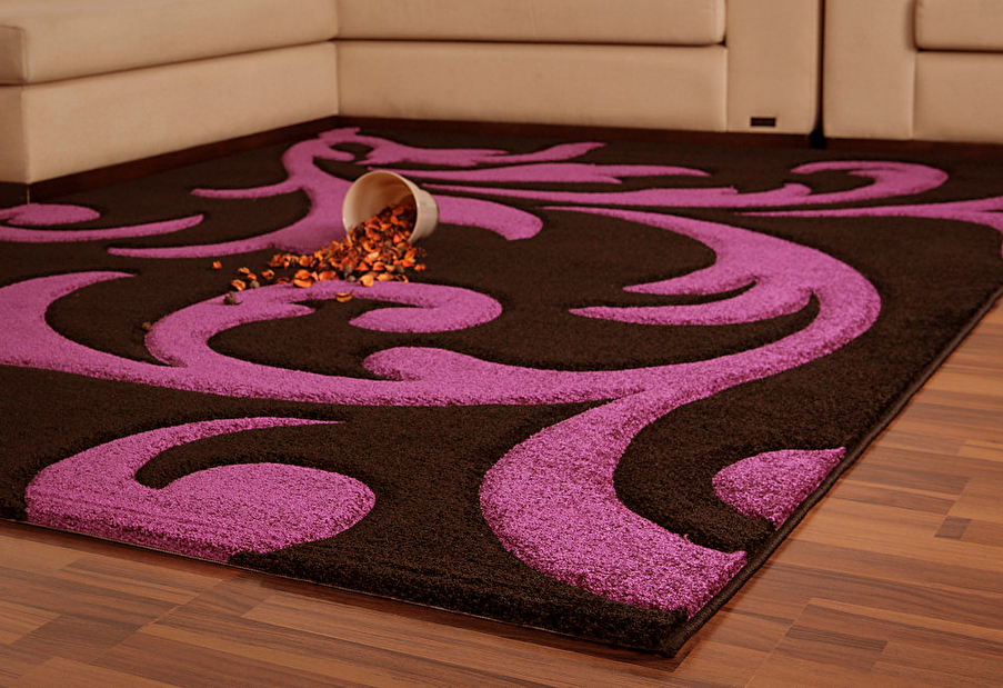 Kusový koberec Lambada Handcarving 451 Black-Violet (80 x 150 cm)