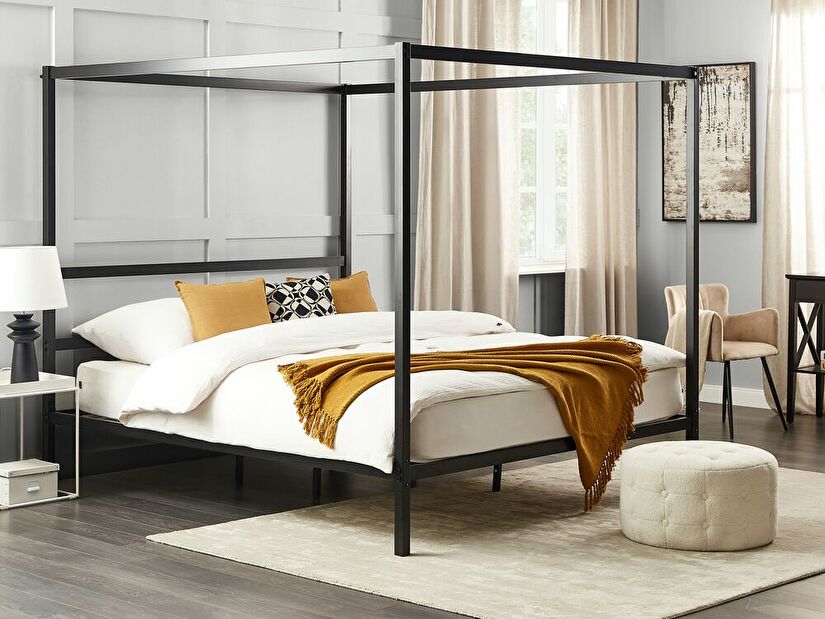 Manželská postel 180 cm Lesta (černá)