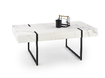 Konferenční stolek Birgit (mramor bílý + černá)