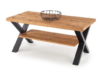 Konferenční stolek Xiran (přirodně dřevo + černá)