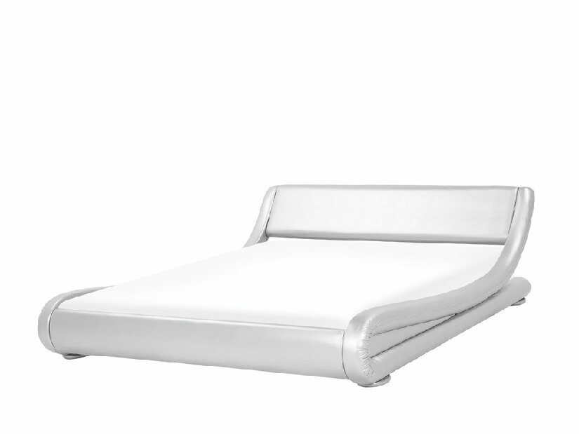 Manželská postel 160 cm AVENUE (s roštem) (stříbrná lesklá)