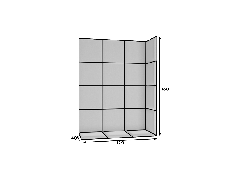 Set 19 čalouněných panelů Quadra 120x160 cm (béžová)