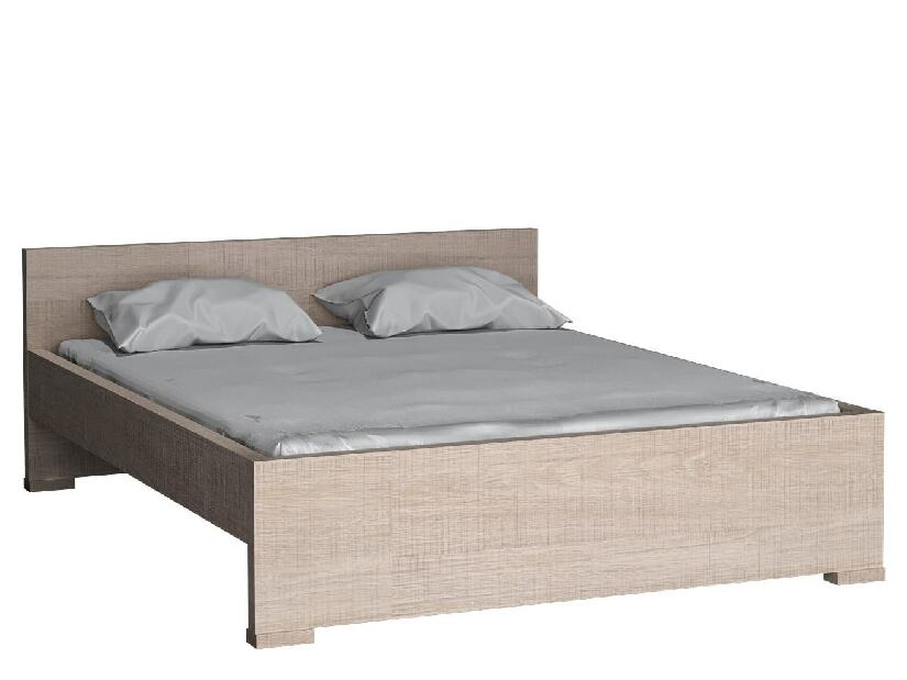 Manželská postel 160 cm Vega 19 (s roštem) (dub santana světlý)