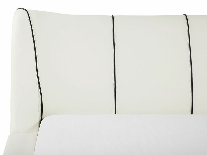 Manželská postel 180 cm NICE (s roštem) (bílá)