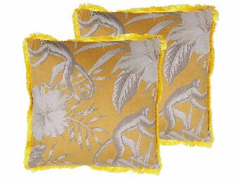 Sada 2 ozdobných polštářů 45 x 45 cm Manke (žlutá)