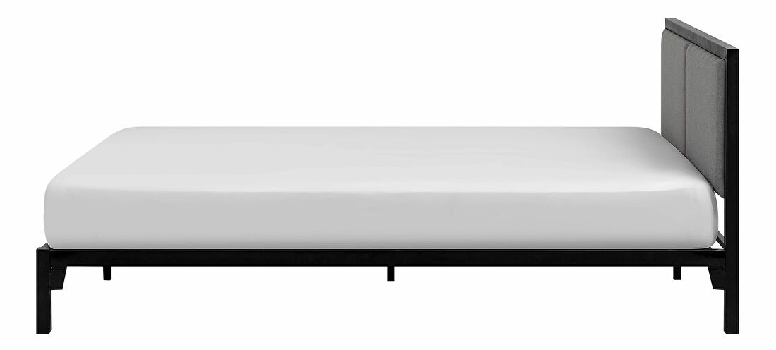 Manželská postel 180 cm CAMAR (kov) (černá) (s LED osvětlením) (s roštem)