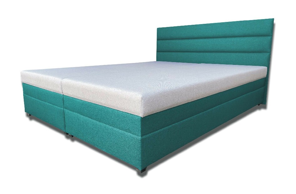 Manželská postel 160 cm Rebeka (se sendvičovými matracemi) (tyrkysová)
