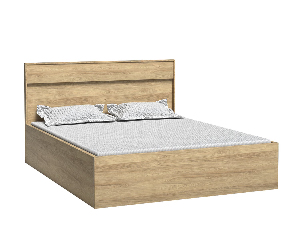 Manželská postel 140 cm Milley 09 (s roštem) (hikora)