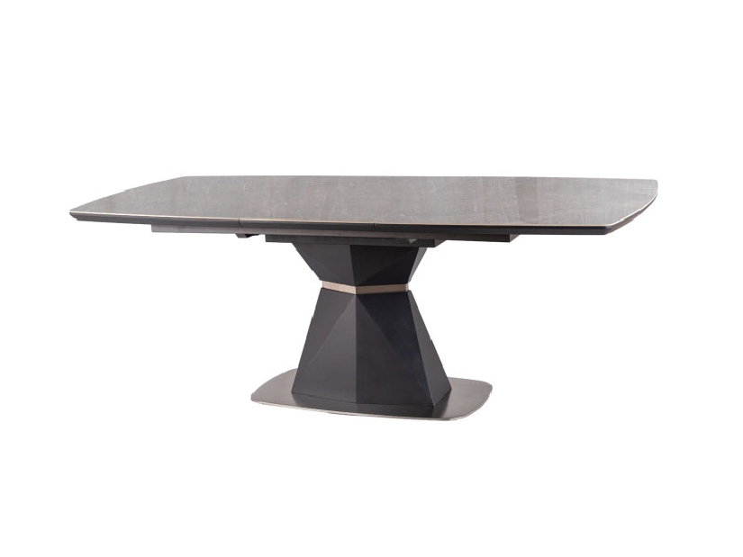 Rozkládací jídelní stůl 160-210 cm Cecelia (šedá + černá) (pro 8 a více osob)