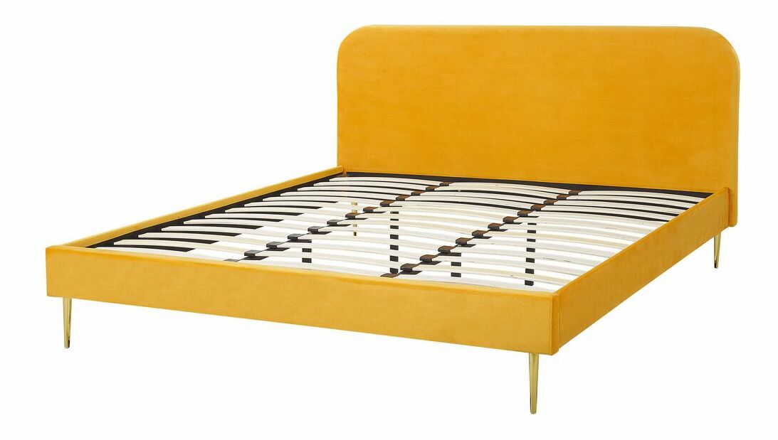 Manželská postel 180 cm Faris (žlutá) (s roštem)