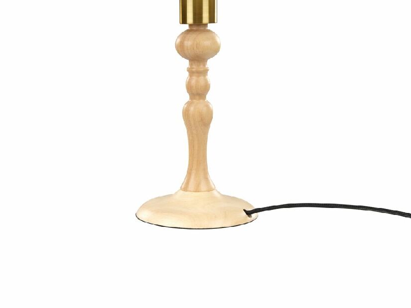 Stolní lampa Claudius (bílá + světlé dřevo)