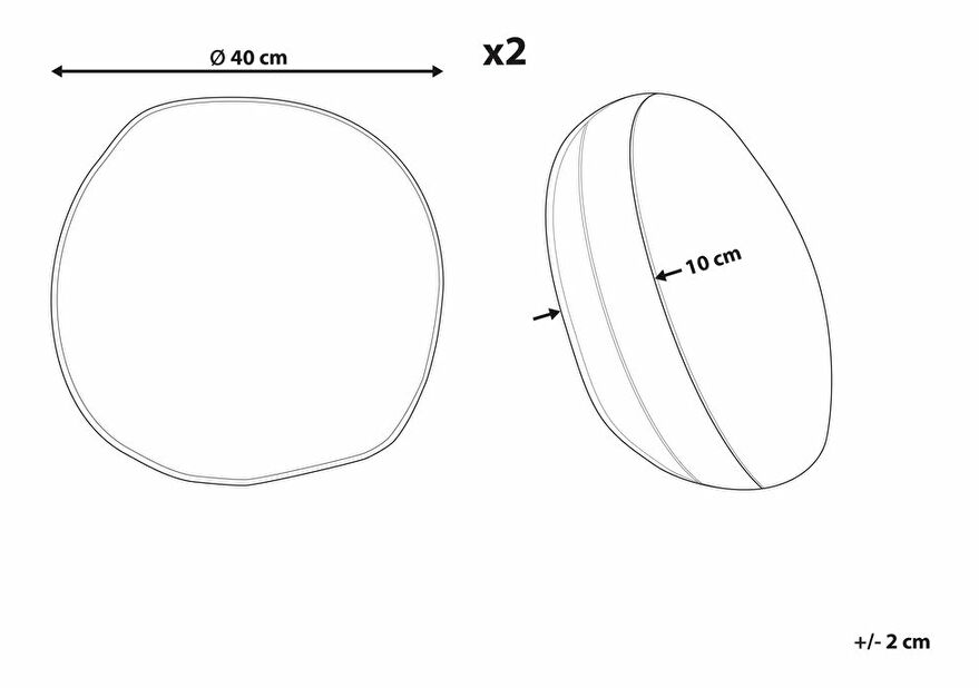 Sada 2 ozdobných polštářů ⌀ 40 cm Sebor (hnědá)