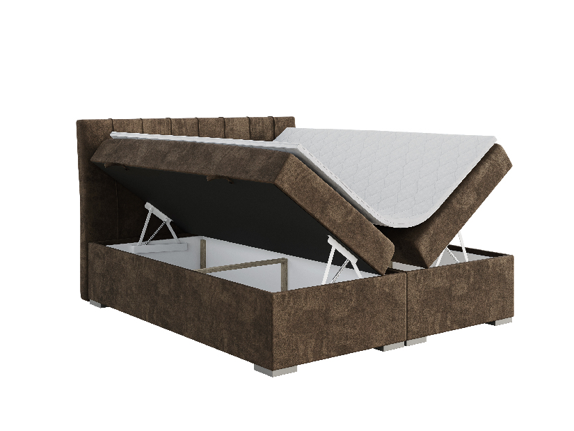 Kontinentální postel 140 cm Driny (karamelová) (s matrací a úl. prostorem)