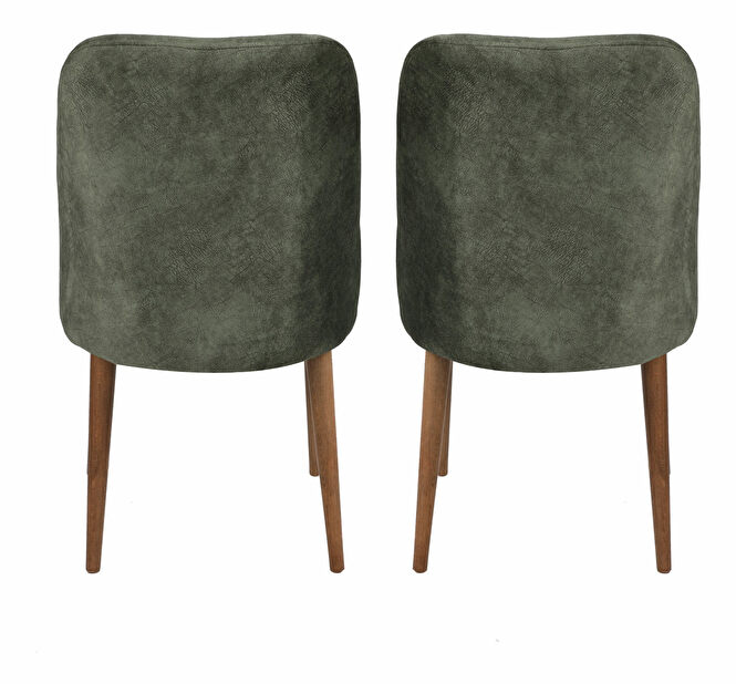 Set 2 židlí Dafne (Ořech + Tmavě zelená)