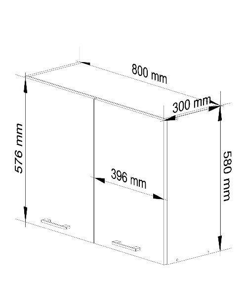 Horní kuchyňská skříňka Ozara W80 H580 (bílá)