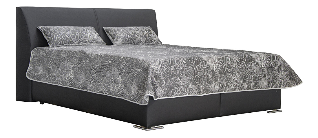Manželská postel 180 cm Blanár Velvet New (černá) (s roštem a matrací Riana)