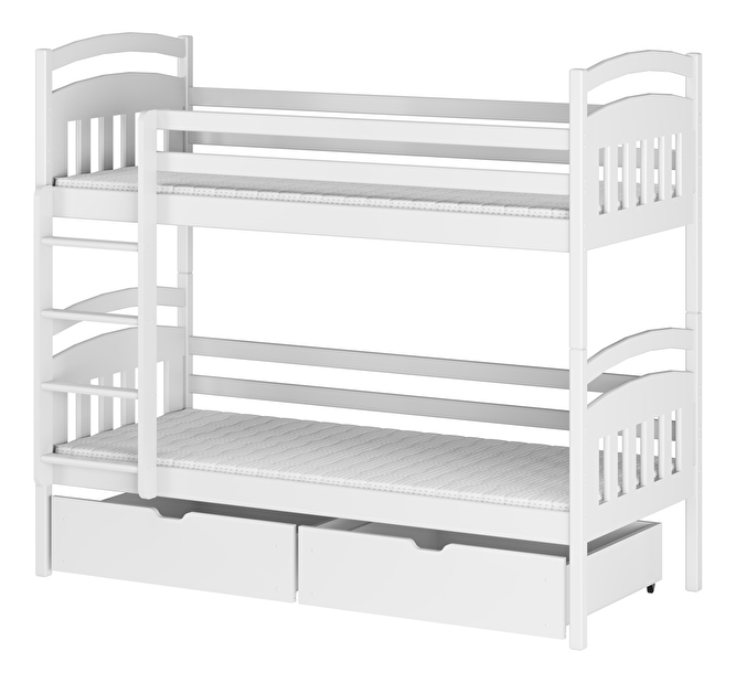 Dětská postel 90 cm Galvin (s roštem a úl. prostorem) (bílá) *výprodej