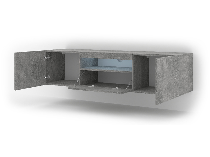 TV stolek/skříňka Aurinko 150 (beton) (s osvětlením)