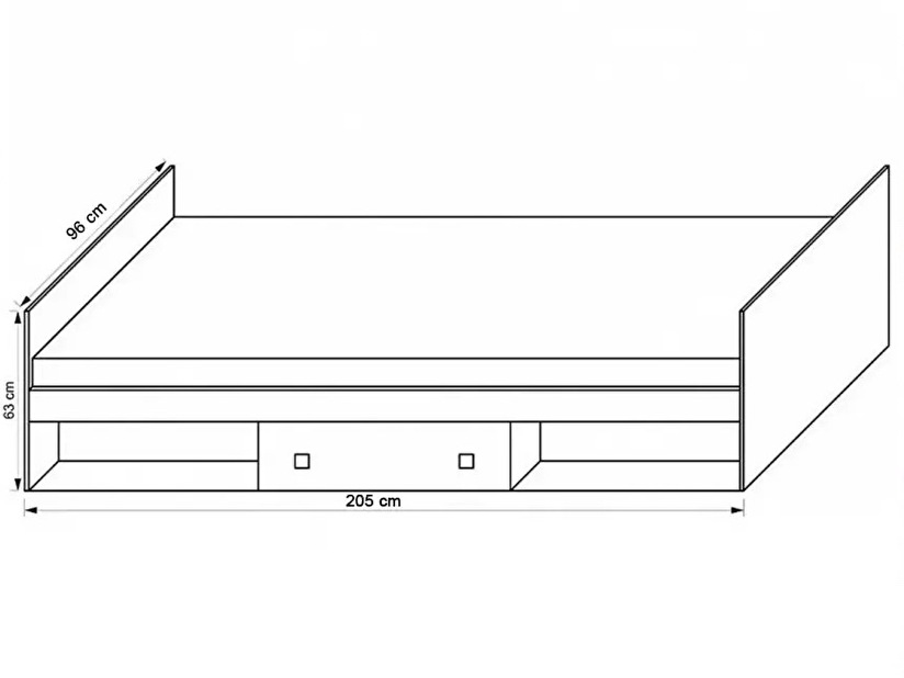 Jednolůžková postel 90 cm Torton T20 (s roštem a úl. prostorem)