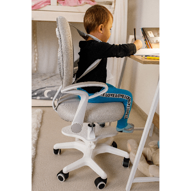 Dětská židle Anis (šedá + bílá)