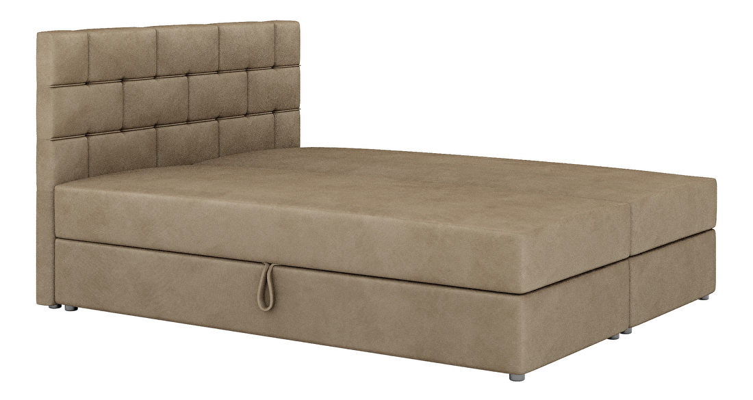 Kontinentální postel 140x200 cm Waller Comfort (světlohnědá) (s roštem a matrací)