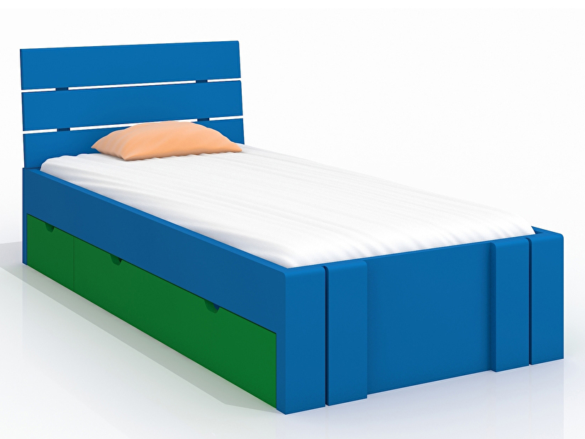 Jednolůžková postel 90 cm Naturlig Kids Tosen High Drawers (borovice) (s roštem)